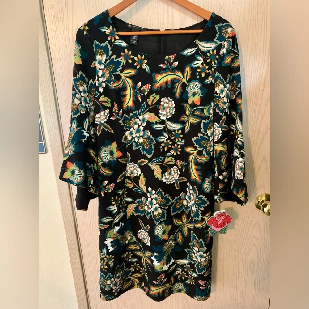 🆕NWT Anna Sui Loves I.N.C. Petite Floral Print Sheath Dress Size Large - Picture 4 of 15